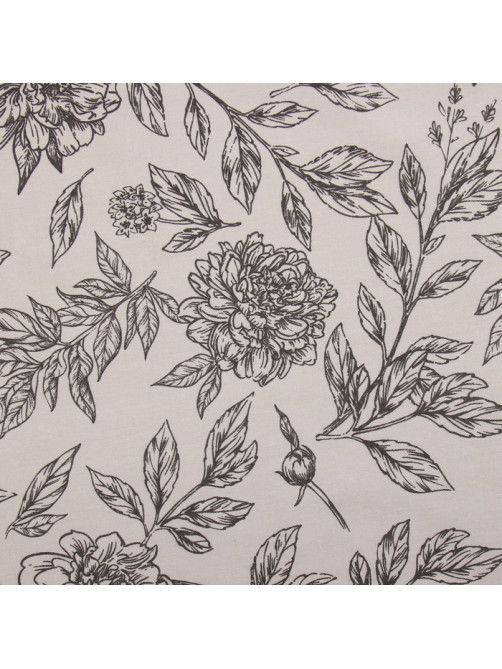 Скатерть «Этель» Black flowers, 149×220 см, 100% хлопок, саржа 190 г/м²