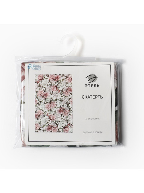 Скатерть «Этель. Пионы», 149×110 см, 100% хлопок, саржа 190 г/м²