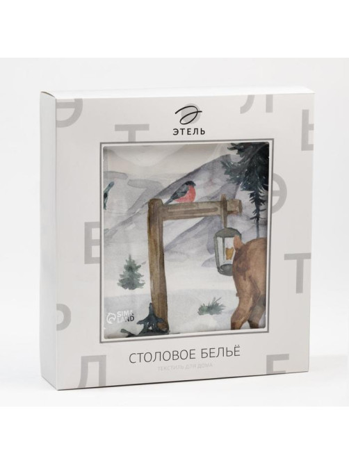 Скатерть новогодняя «Этель» Forest animals, 150×180 ±2 см с ГМВО, 100% хлопок, саржа 190 г/м²