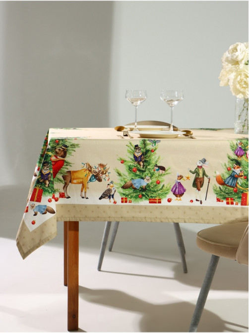 Скатерть новогодняя «Этель» Noble Christmas, 150×180±2 см с ГМВО, 100% хлопок, саржа 190 г/м²