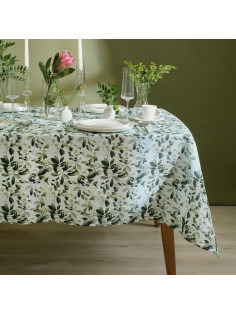 Скатерть «Доляна» Apple flowers, 146×250 см, 100% хлопок, рогожка 164 г/м²