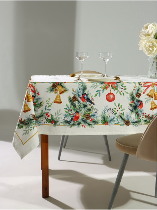 Скатерть новогодняя «Этель» Christmas bells, 150×220±3 см с ГМВО, хлопок 100%, саржа 190 г/м²