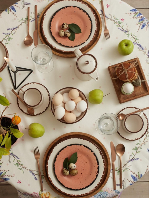 Скатерть «Этель» Spring easter, d=214 см ±3 см, 100% хлопок, саржа 190 г/м²