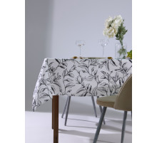 Скатерть «Доляна» Plant leaves, 146×250 см, 100% хлопок, рогожка 164 г/м²