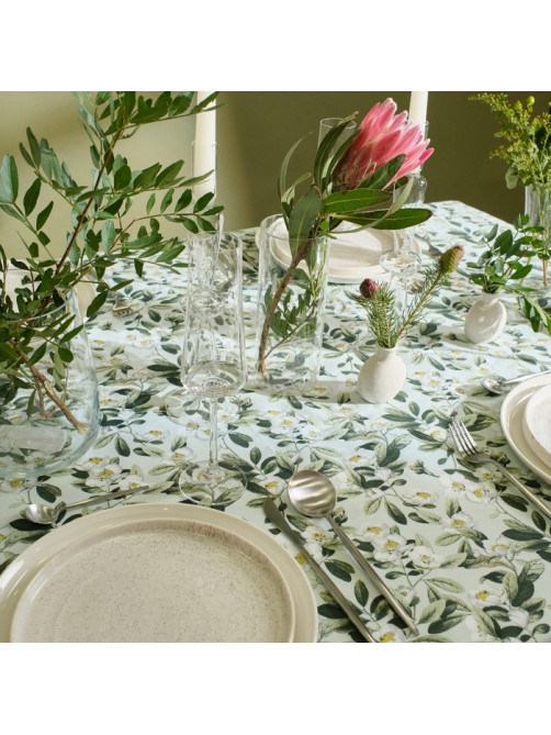 Скатерть «Доляна» Apple flowers, 146×250 см, 100% хлопок, рогожка 164 г/м²
