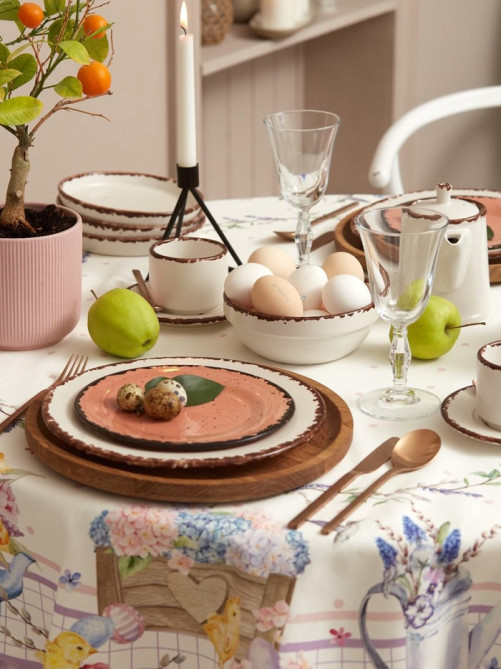 Скатерть «Этель» Spring easter, d=214 см ±3 см, 100% хлопок, саржа 190 г/м²