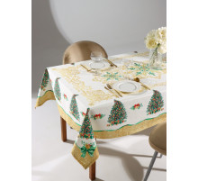 Скатерть новогодняя «Этель» Golden Christmas, 150×220±3 см с ГМВО, 100% хлопок, 190 г/м²