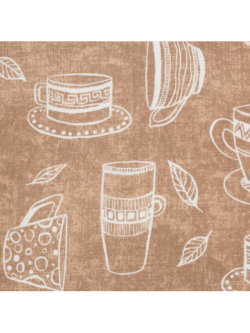 Скатерть «Доляна» Cup of tea, 220×144 см, 100% хлопок, 164 г/м²