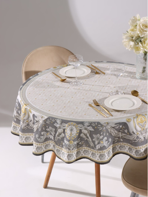 Скатерть «Этель» Classic style d=220 см ±3 см, 100% хлопок, саржа 190 г/м², с ВГМО