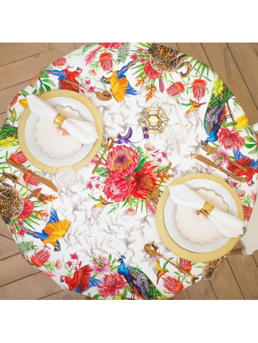 Скатерть «Этель. Экзотический сад», d=220±3 см, 100% хлопок, саржа 190 г/м²