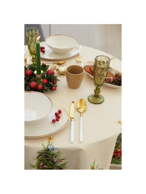 Скатерть новогодняя «Этель» Noble Christmas, d=150 см ±3 см с ГМВО, 100% хлопок, саржа 190 г/м²
