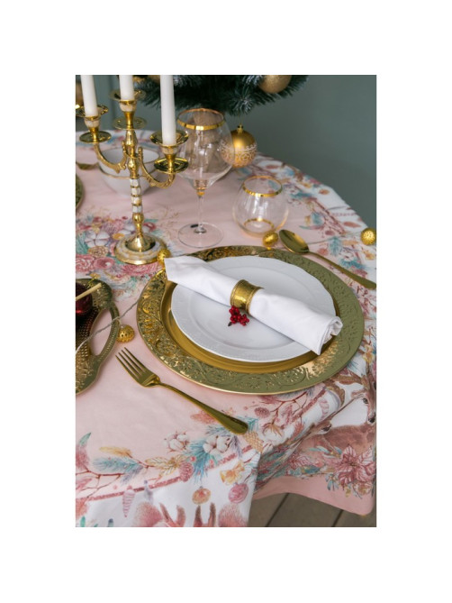 Скатерть новогодняя «Этель» Pink magic, d=150 см ±3 см с ГМВО, 100% хлопок, саржа 190 г/м²