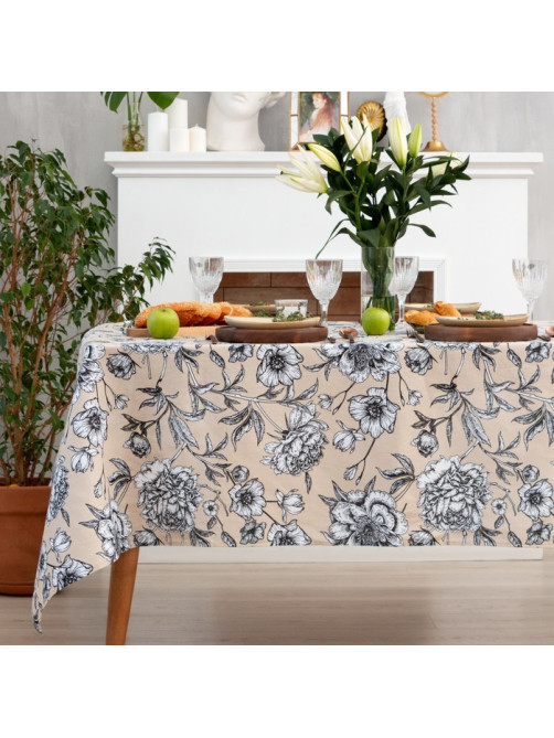 Скатерть «Доляна» Blooming garden, 144×220 см, 100% хлопок, 164 г/м²