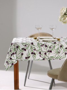 Скатерть «Доляна» Olives 149×250 см, 100% хлопок, рогожка 164 г/м²