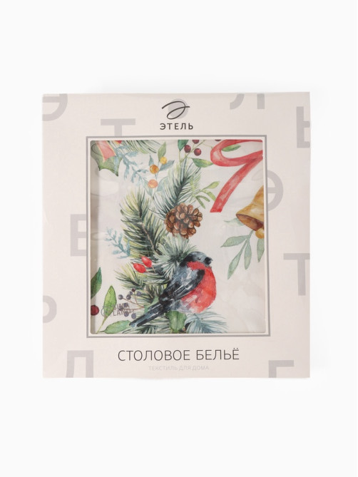 Скатерть новогодняя «Этель» Christmas bells, d=220±3 см с ГМВО, 100% хлопок, саржа 190 г/м²