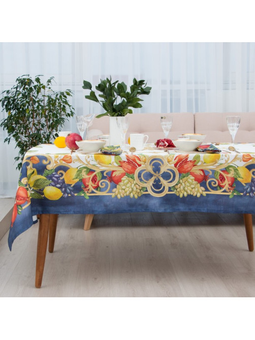 Скатерть «Этель» Southern fruits, 149×182±2 см с ГМВО, 100% хлопок, саржа 190 г/м²