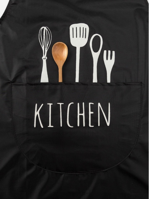 Фартук кухонный «Доляна» Kitchen, 70×65 см, чёрный