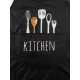 Фартук кухонный «Доляна» Kitchen, 70×65 см, чёрный