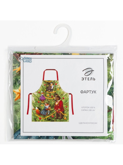 Фартук новогодний «Этель» Noble Christmas, 60×70 см, 100% хлопок, саржа 190 г/м²
