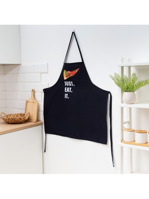 Фартук кухонный мужской «Этель» Just eat it, 73×71 см, 100% хлопок, саржа 190 г/м²