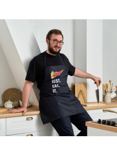 Фартук кухонный мужской «Этель» Just eat it, 73×71 см, 100% хлопок, саржа 190 г/м²
