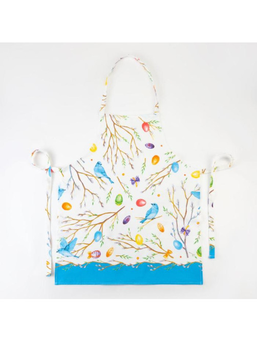Фартук кухонный «Доляна» Happy Easter, 60×70 см, белый/голубой