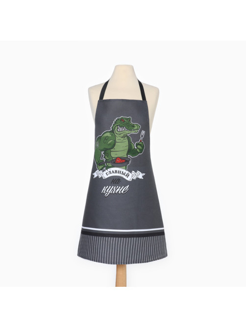 Фартук кухонный «Доляна. Главный на кухне», 70×60 см, рогожка, 100% хлопок, 160 г/м²