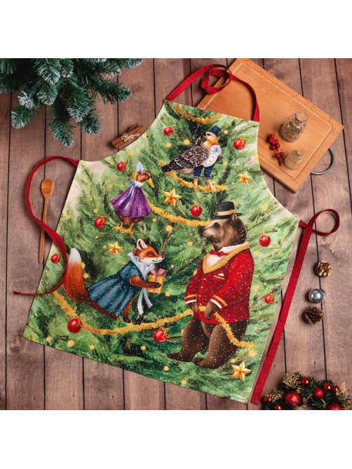 Фартук новогодний «Этель» Noble Christmas, 60×70 см, 100% хлопок, саржа 190 г/м²