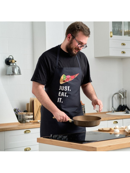 Фартук кухонный мужской «Этель» Just eat it, 73×71 см, 100% хлопок, саржа 190 г/м²