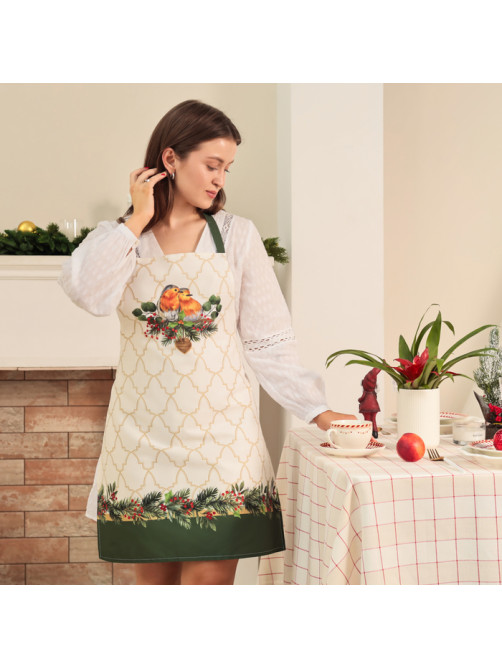 Фартук новогодний «Этель» Robin, 60×70 см, 100% хлопок, саржа 190 г/м²