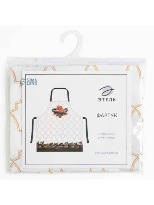 Фартук новогодний «Этель» Robin, 60×70 см, 100% хлопок, саржа 190 г/м²