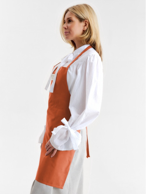 Фартук кухонный «Этель» Kitchen, 60×70 см, 100% хлопок, саржа 220 г/м², оранжевый