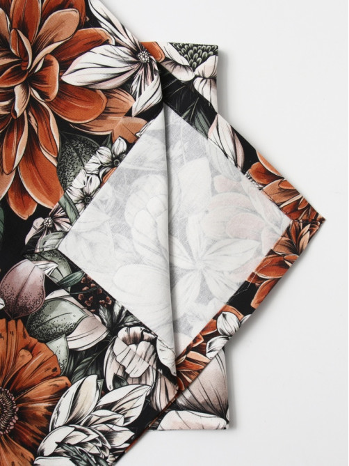 Набор салфеток с декоративными кольцами «Этель» Meadow flower, 40×40 см - 2 шт., 100% хлопок, саржа