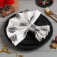 Набор салфеток сервировочных «Этель» Christmas, 45×45 см - 4 шт., с декоративными кольцами, белые