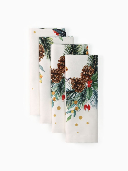 Набор салфеток сервировочных «Этель» Christmas bells, 40×40 см - 4 шт., 100% хлопок 100%, саржа 190 г/м²