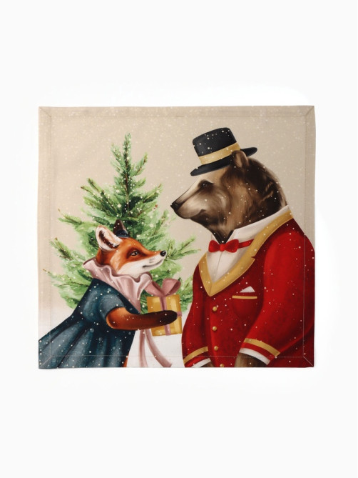 Набор салфеток сервировочных «Этель» Noble Christmas, 40×40 см - 4 шт., бежевые