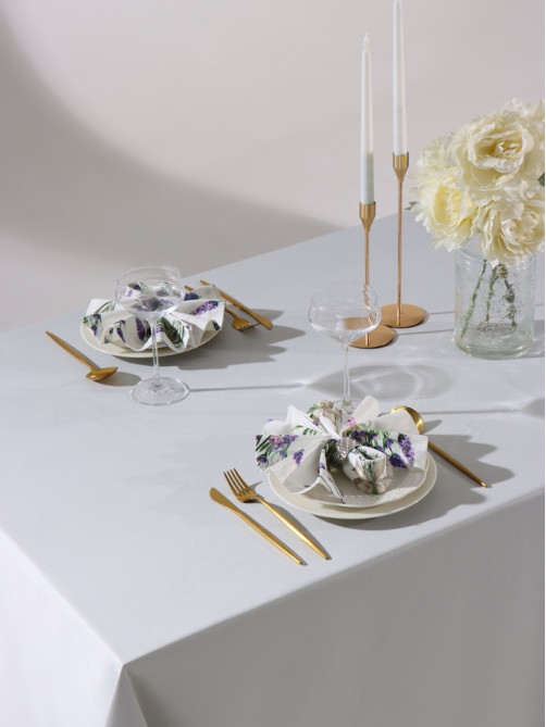 Набор салфеток с декоративными кольцами «Этель» Lavender, 40×40 см - 2 шт., 100% хлопок, саржа