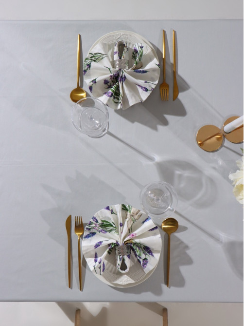 Набор салфеток с декоративными кольцами «Этель» Lavender, 40×40 см - 2 шт., 100% хлопок, саржа