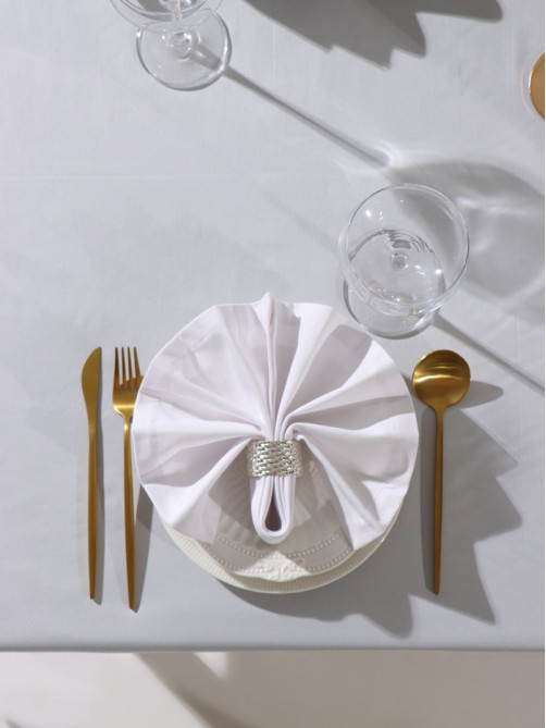 Набор салфеток с декоративными кольцами «Этель» White pleasure, 40×40 см - 4 шт., 100% хлопок, саржа 190 г/м²