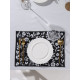 Салфетка на стол «Этель» Flowers black, 30×45 см, 370 г/м², чёрная
