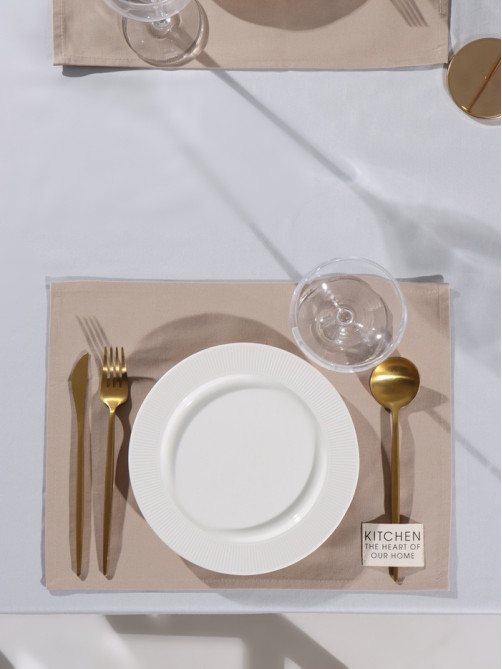 Набор салфеток «Этель» Kitchen, 30×40 см - 2 шт., 100% хлопок, саржа 220 г/м², бежевый