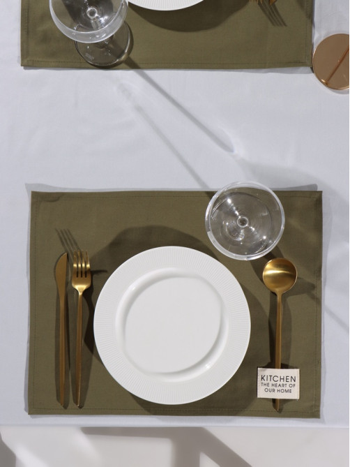 Набор салфеток «Этель» Kitchen, 30×40 см - 2 шт., 100% хлопок, саржа 220 г/м², зелёный