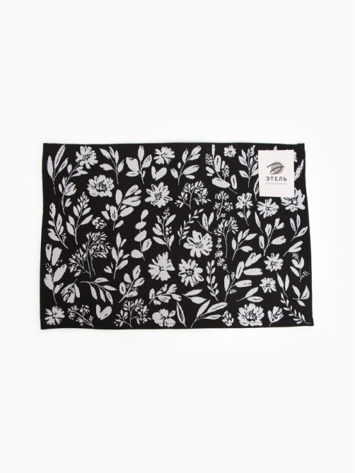 Салфетка на стол «Этель» Flowers black, 30×45 см, 370 г/м², чёрная