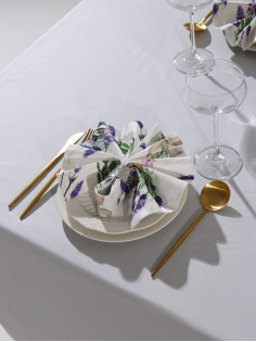 Набор салфеток с декоративными кольцами «Этель» Lavender, 40×40 см - 2 шт., 100% хлопок, саржа