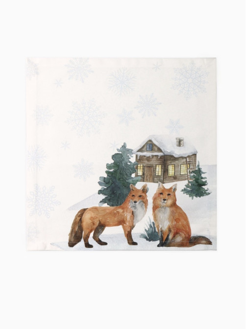 Набор салфеток сервировочных «Этель» Forest animals, 40×40 см - 4 шт., белые