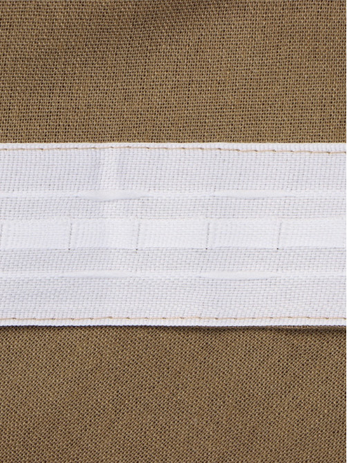 Шторы для кухни «Этель» ECO, 130(±6)×180 см - 2 шт., подхваты - 2 шт., оливковые