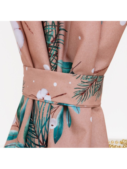 Комплект штор для кухни с подхватами «Этель» Fir branches, 2 шт., бежевые, 145×180 см