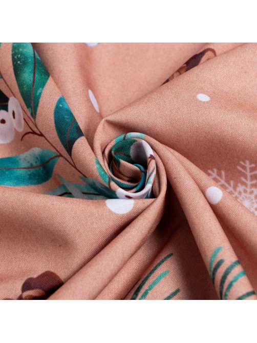 Комплект штор для кухни с подхватами «Этель» Fir branches, 2 шт., бежевые, 145×180 см