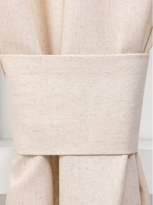 Шторы для кухни «Этель» ECO, 130(±6)×180 см - 2 шт., подхваты - 2 шт., молочные
