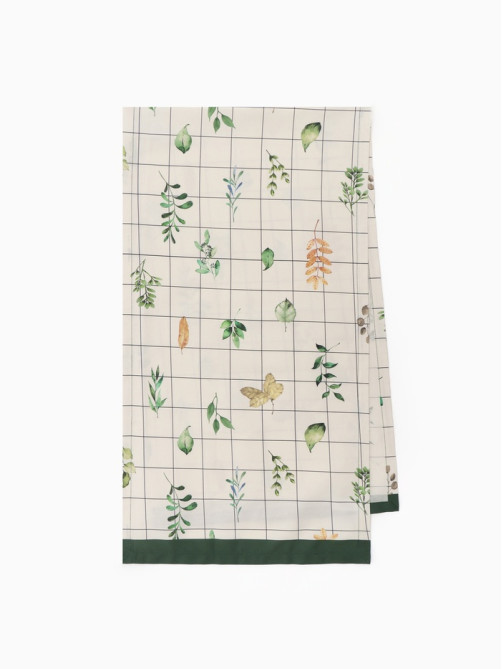 Дорожка на стол «Этель» Flora, 40×149 см, 100% хлопок, саржа 190 г/м², белая
